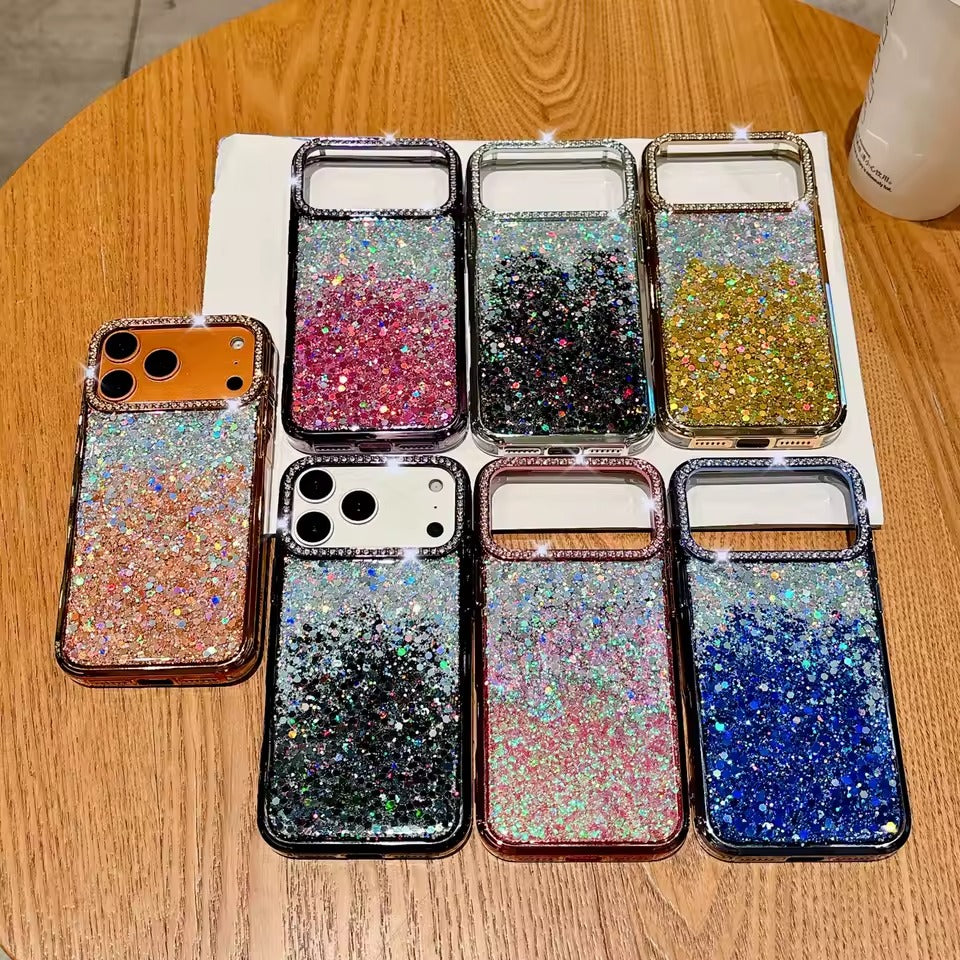 Diamond Protection Case for iPhone 17 Pro Max Gradient Glitter Cover - AX