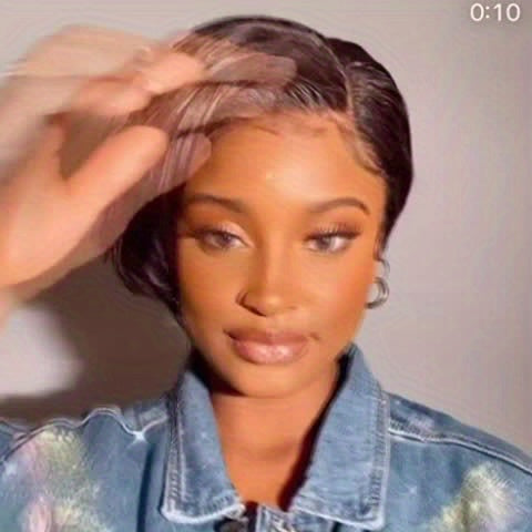 Short Bob Lace Front Wig Remy Human Hair Glueless Pixie Cut 13X4 Frontal Wigs For Women Preplucked Natural looking for daily use