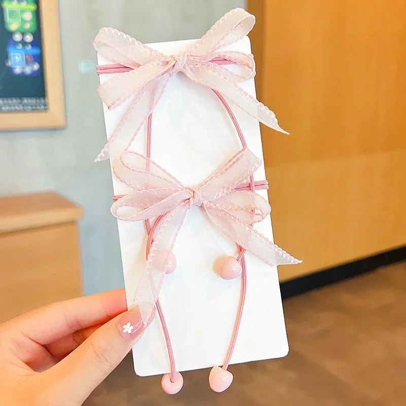 2PCS New Cartoon Series Girls Cute Kids Elastic Hair Bands Children Hair Ties Princess Hair Accessories Baby Headwear - buythingsusa