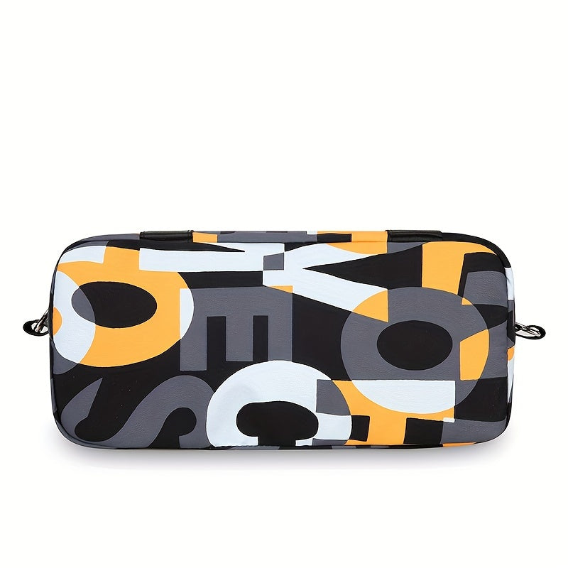Stylish Large Capacity Tote Bag with Vibrant Letter Print - Waterproof Nylon, Detachable Shoulder Strap, Zip Closure, and Polyester Lining - Perfect for Daily Use & Travel