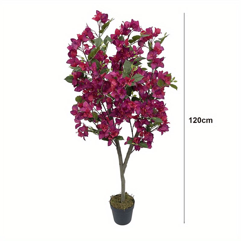 3.94ft Lifelike Artificial Bougainvillea Tree with Real Touch Leaves - Vibrant Pink Flowers, Ideal for Home Decor and Photography Studio Atmosphere, Artificial Floral Tree for Home Decor