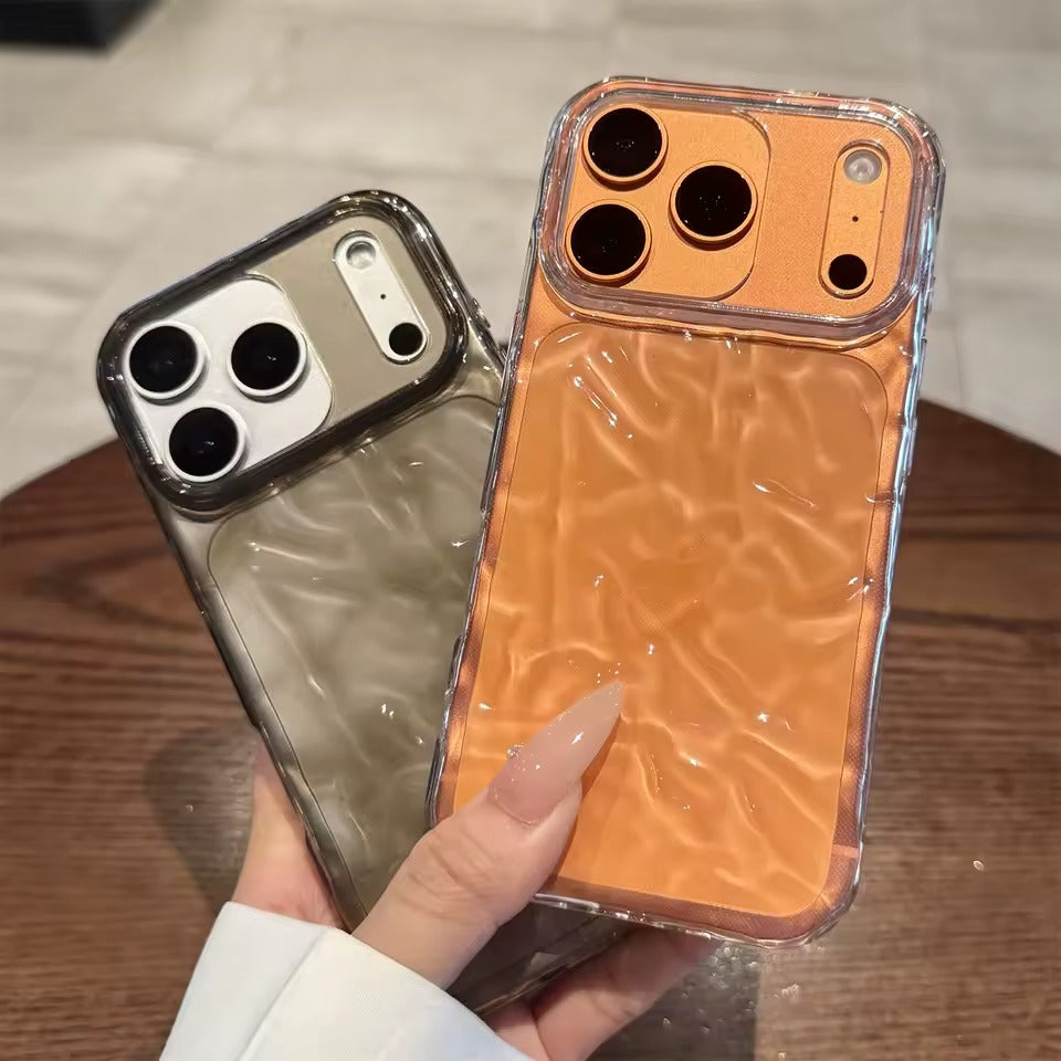 Creative 3D Ripple Transparent Phone Case for iPhone 17 Pro Max Protective Shell - AX