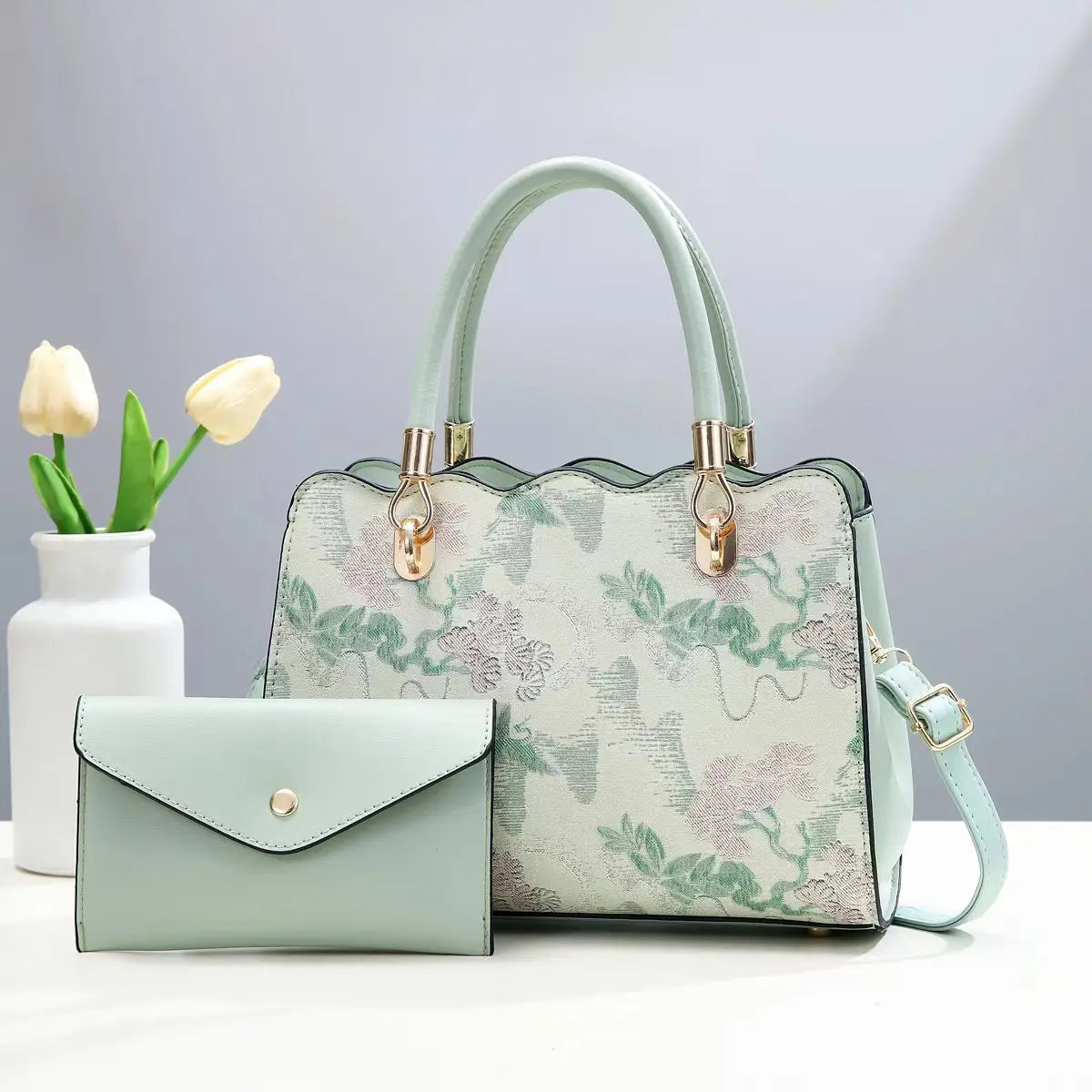 2025 New Tide Fashionable Bags for Women Brand Luxury Designer Women's Shoulder Bags Large-Capacity Embroidery Tote 2-Piece Bags