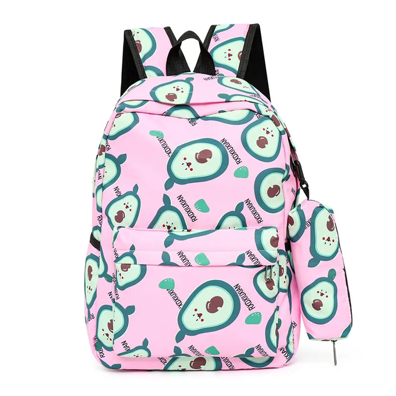 New Trendy Campus Fashion Back Pack Bag for Women Mens Backpack Luxury Bags Child Schoolbags Girl 3 Set
