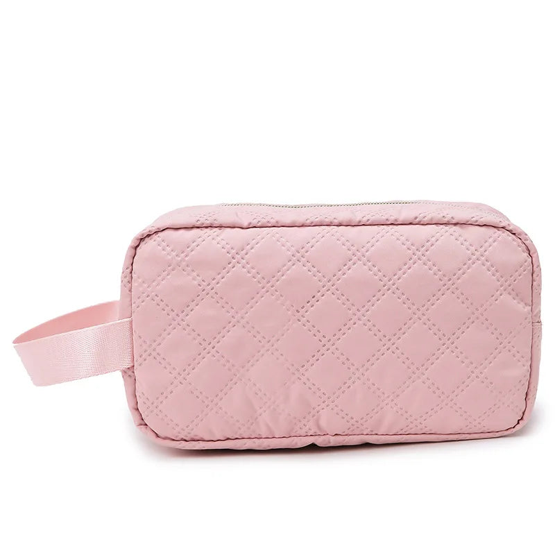 New High-quality Makeup Bag for Women Portable Oxford Material Toiletry Bag Large-capacity Pure Colors Handled Travel Bag