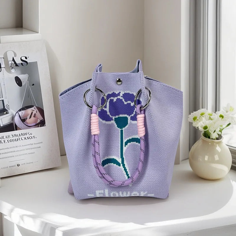 Wholesale Bags Fashion Single Shoulder Retro Embroidered Flower Bag Handbags for Women Luxury Designer Button Polyester Bag