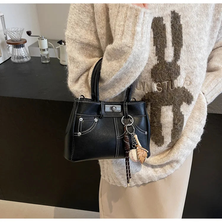 Fashion Handbag Bag Female 2024 New Korean Version of the Trend of Shoulder Bag Premium Sense of Niche Minimalist Cross-body Bag
