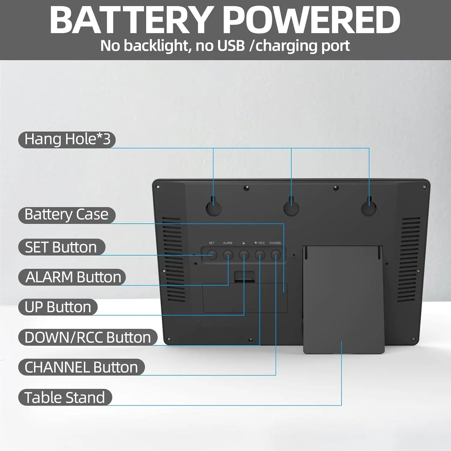 Clock/Never Needs Setting, Battery Operated, Atomic Wall Clock with Indoor/Outdoor