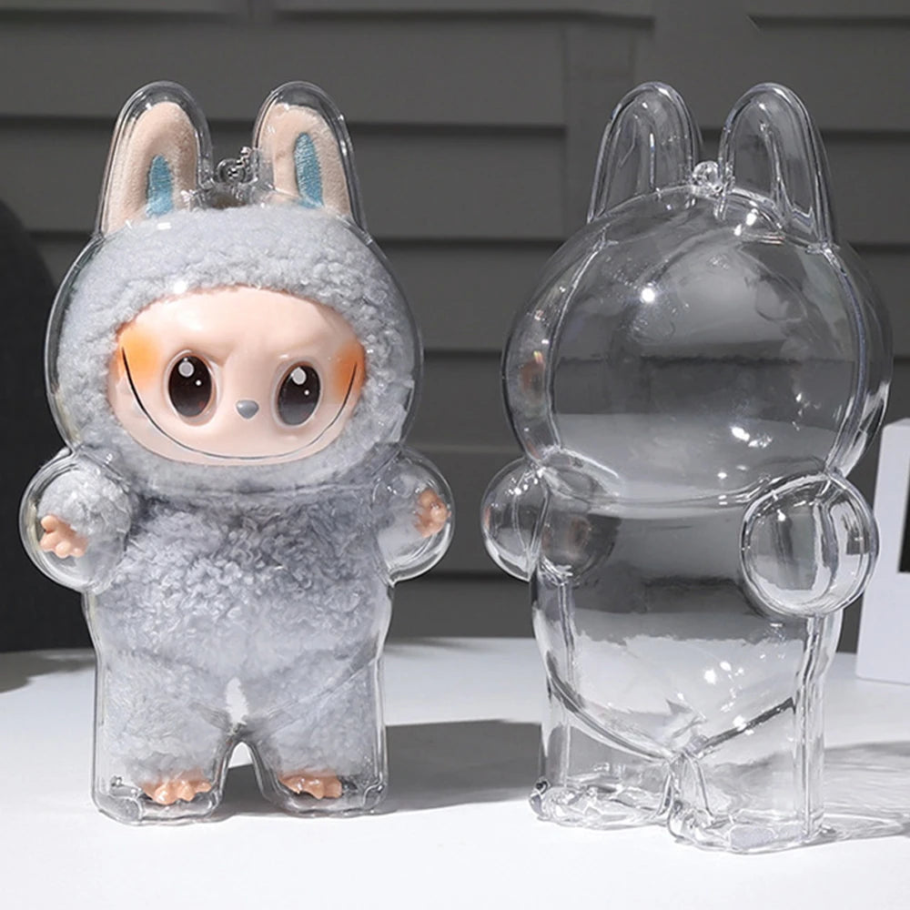 Bonita caja de juguete Labubu The Monsters, muñeco de vinilo con forma de corazón, mochila Kawaii, colgante, decoración, muñeco de peluche, ropa, llavero, regalos