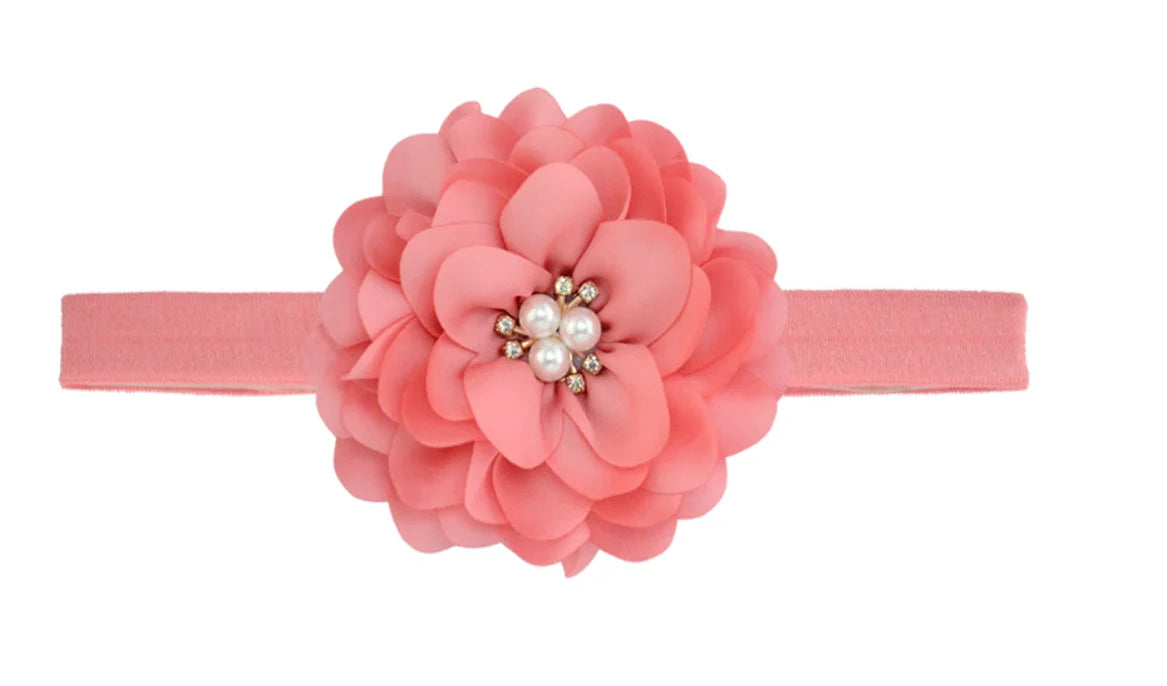 1 Pieces Baby Girl Headband Infant Pearl Hair Accessories Clothes Band Flower Newborn Floral Headwear Headwrap Hairband Children