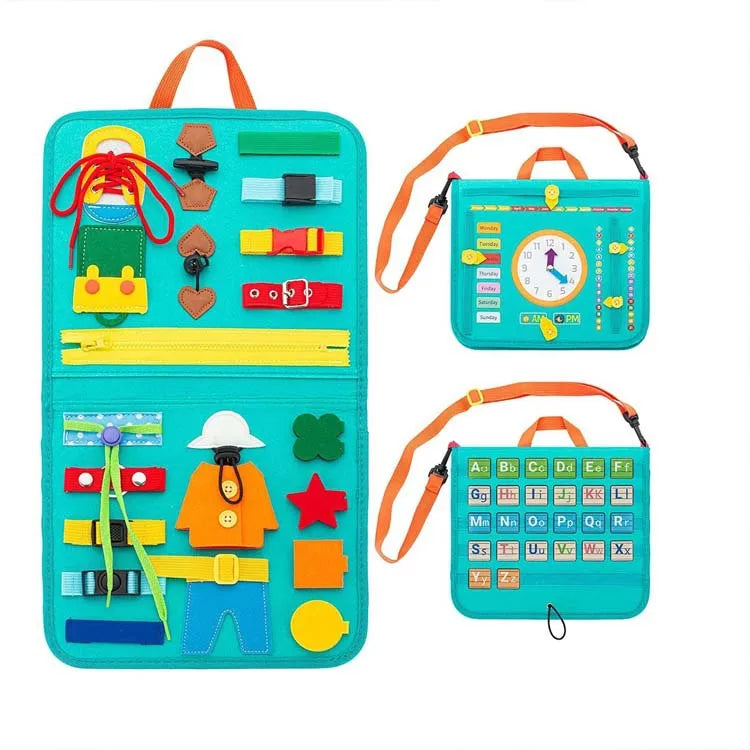 Sensory Play Board Busy Board Montessori Leaning Toys For Toddlers Foldable Sensory Toy Toddler Activity Board-Educational Learn