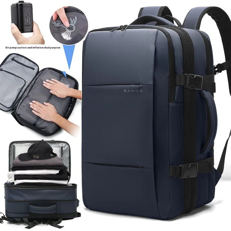 Bange Travel Men 15.6 inch Laptop Backpack vacuum compression Backpack Business school Backpack expandable outdoor backpack - buythingsusa