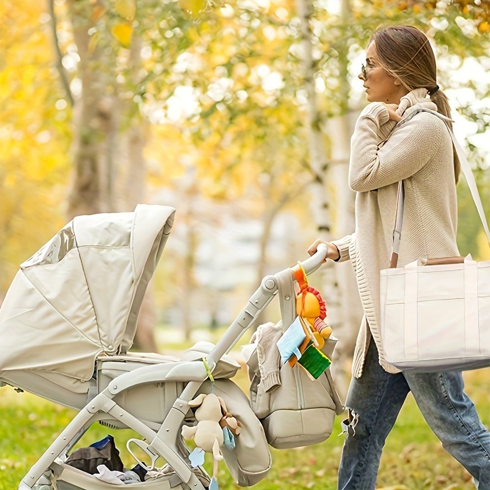 Canvas Multi - Pocket Tote Bag for Women - Casual Style Crossbody Messenger with Removable Strap, Buckle Closure, Polyester Lining, Hand Washable - Solid Color, Foldable & Spacious Sling Bag with Organized Compartments - For Everyday Use & Travel - Perfect - buythingsusa