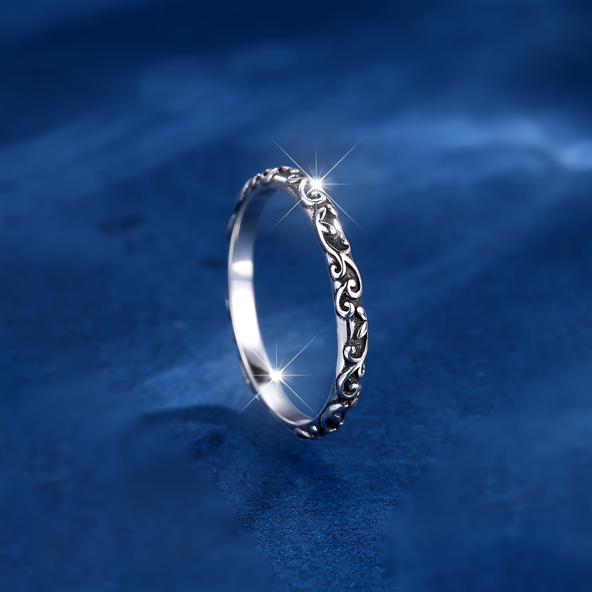 Sterling Silver S925 Vine Pattern Ring: Trendy and Fresh for Daily Wear and Parties - 2.5g