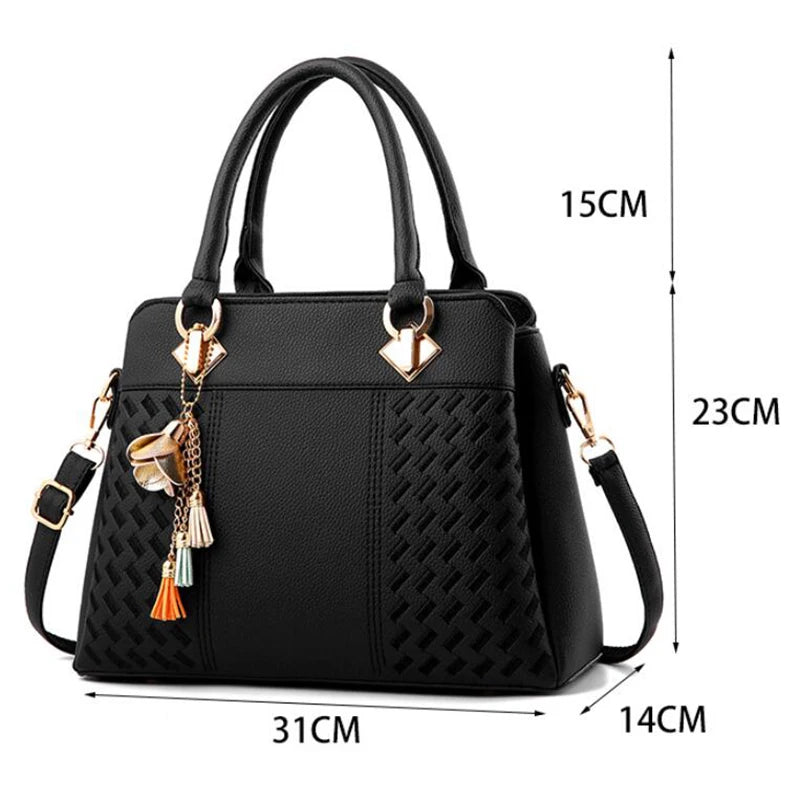 Gusure Luxury Handbag Women Crossbody Bag with tassel hanging Large Capacity Female Shoulder Bags Embroidery Tote Sac A Main - buythingsusa