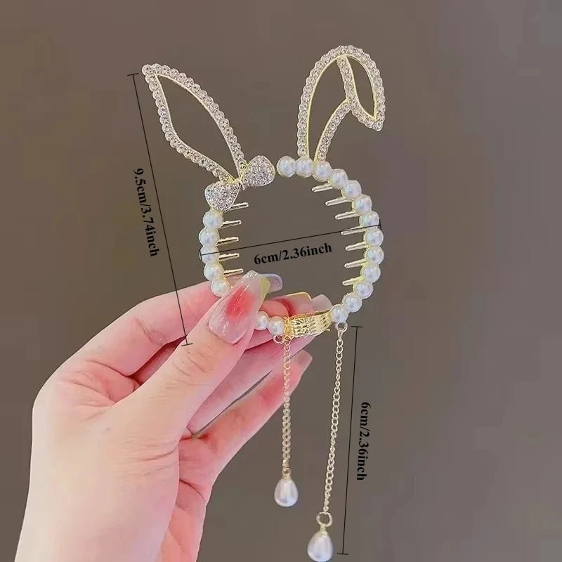 Shiny Angel Wing Animal Ears Baby Hair Clip Elegant Tassel Pearl Hairpins Ponytail Headband for Women Girl Kids Hair Accessories - buythingsusa