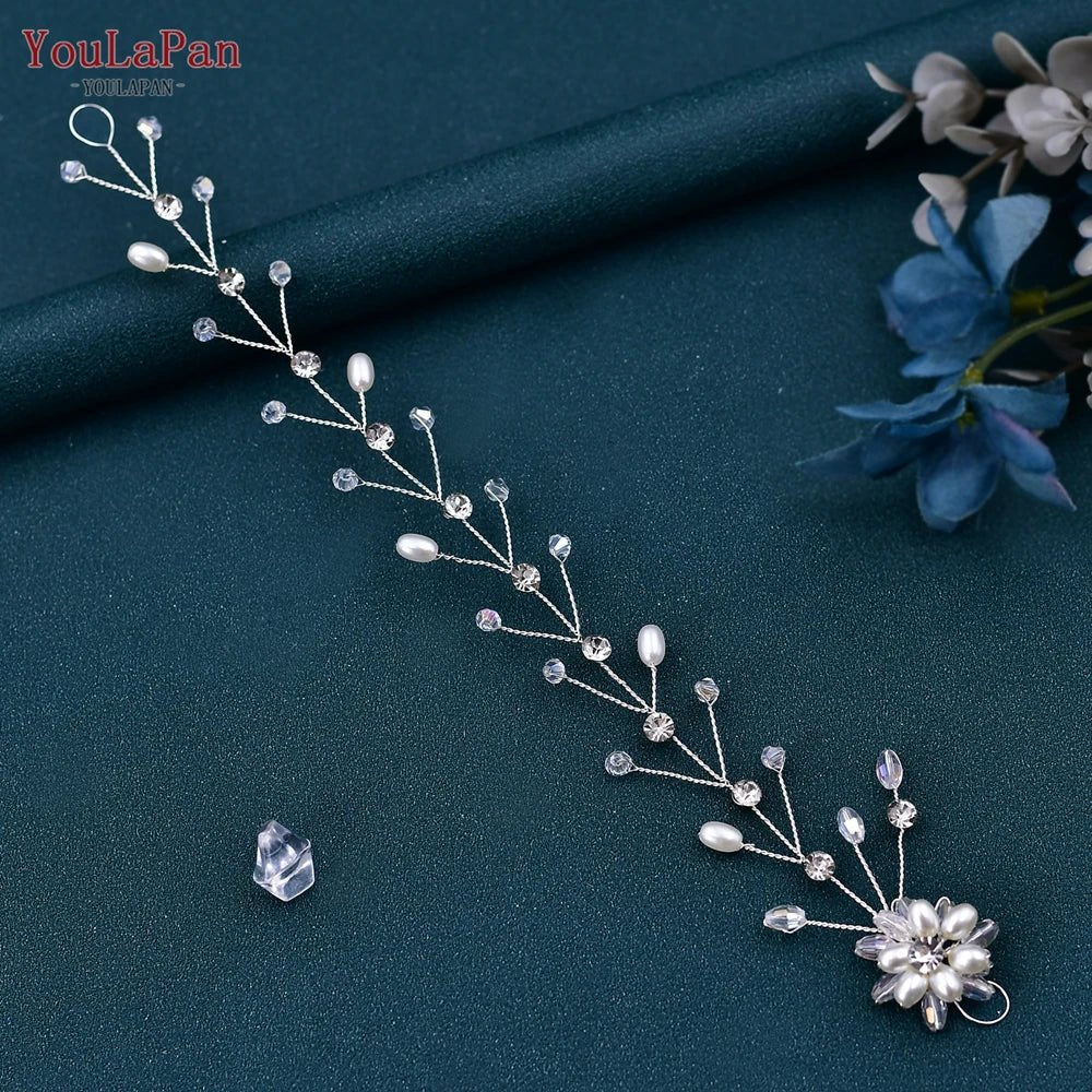 YouLaPan Crystal Woman Headband Handmade Wedding Headpiece Bride Hair Accessories Bridal Tiara for Party Girl Hair Band HP35 - buythingsusa