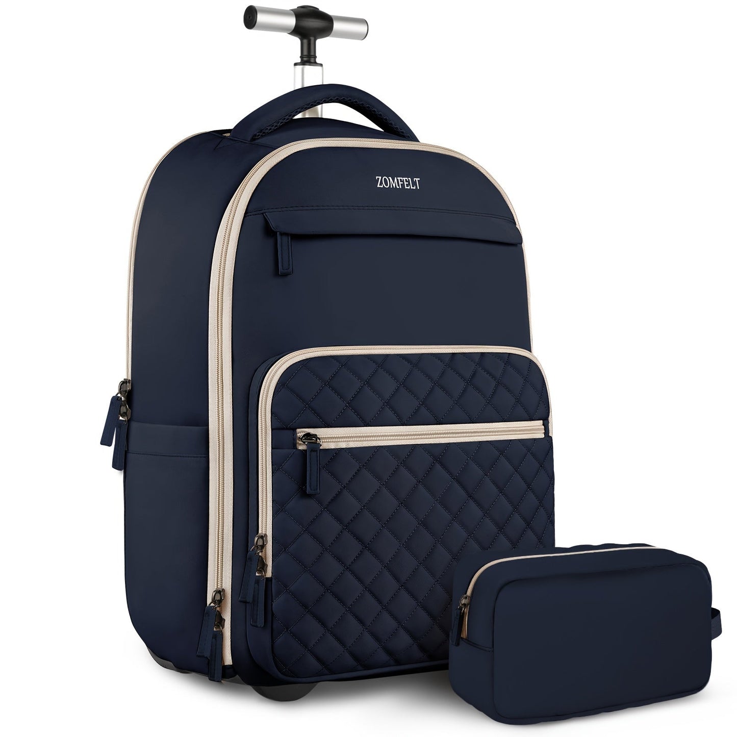 ZOMFELT Rolling Backpack - Carry On Luggage Travel Backpack With Wheels, 17 Inch Laptop Backpack With Toiletry Bag, Wheeled Backpack For Travel Trip Business - For Men & Women - Suitable for Business Trips, Travel & Commuting - Perfect Gift for Students & - buythingsusa