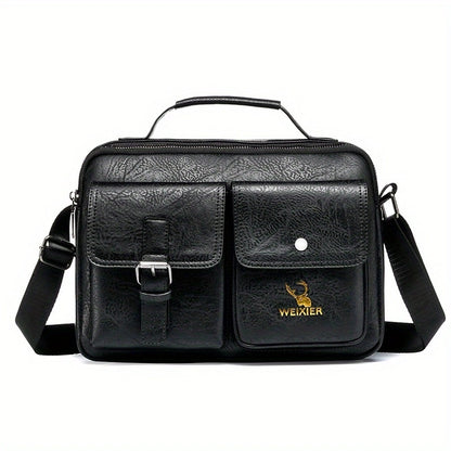 [WEIXIER] Men's PU Material Crossbody Bag - Portable, Business & Casual Style - For Men - Perfect Gift for Father's Day & Anniversaries