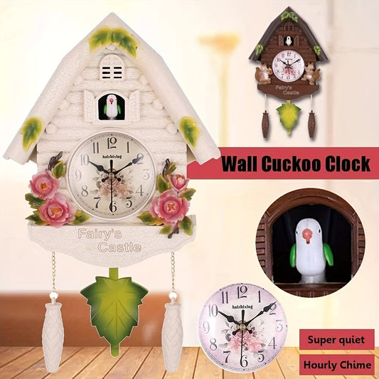 1pc, Cuckoo Clock Birdhouse Wall Clock With Natural Bird Voices