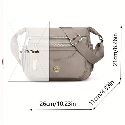 Chic Women's Crossbody Bag with Multiple Pockets & Compartments, Durable Polyester, Wide Strap - For Moms - Perfect for Everyday Use & Travel - Ideal Gift for Women