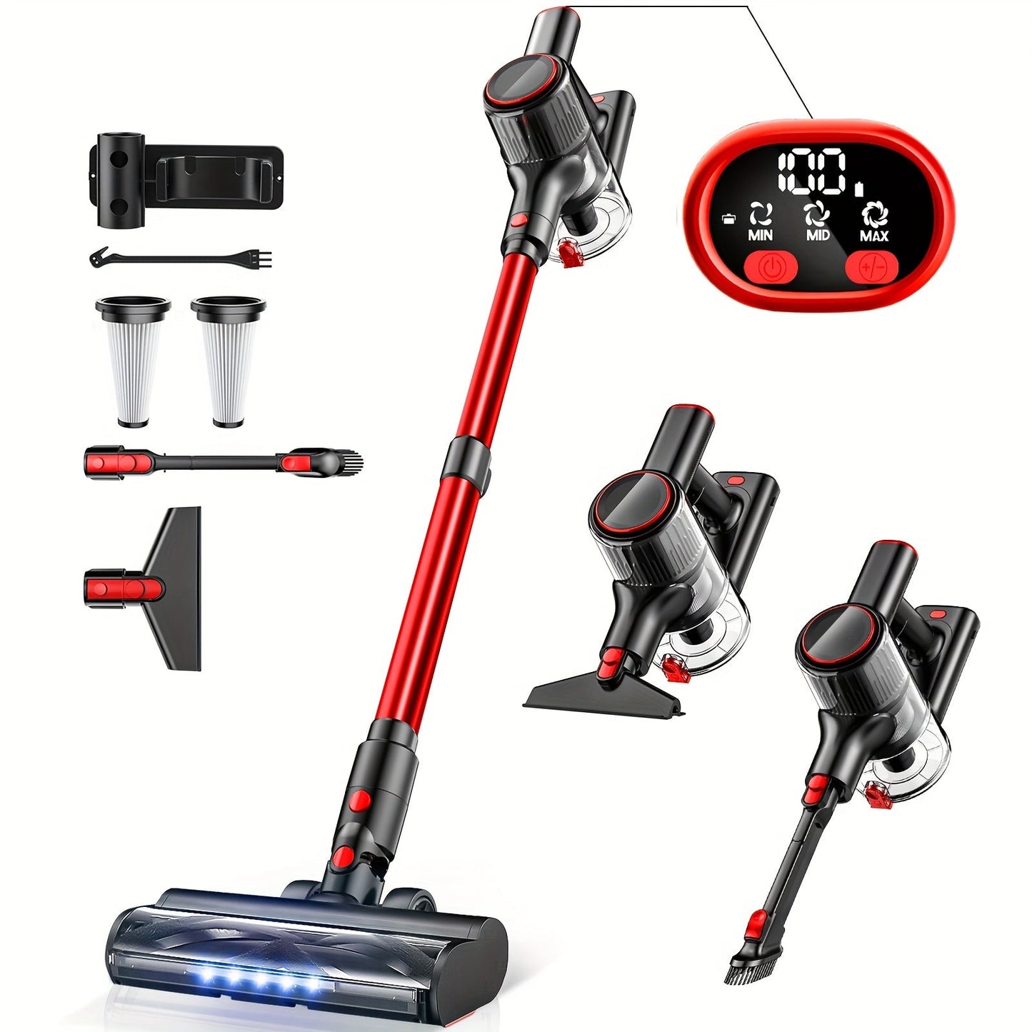 20V 6-in-1 Cordless Vacuum Cleaner with LED Display