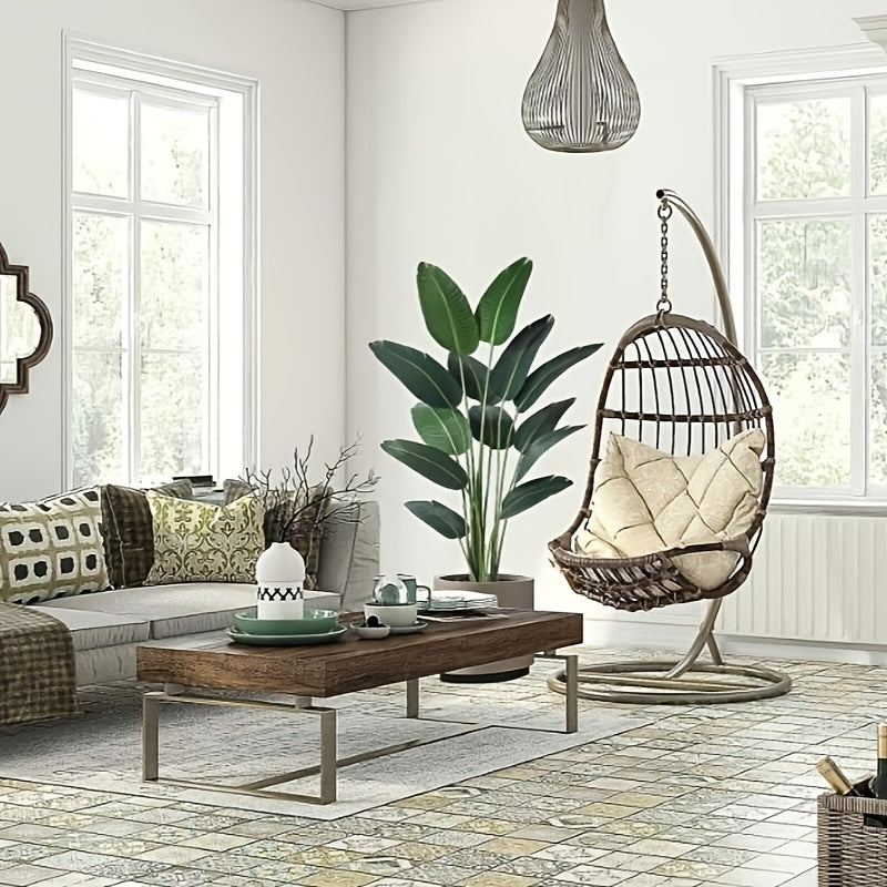 6ft Tall Artificial Bird Of Paradise Home Decor, 6ft Tall Artificial Floor Plant Fake Silk Banana Leaf Tropical Tree, Pot for Indoor Outdoor Living Room (6ft Tall)