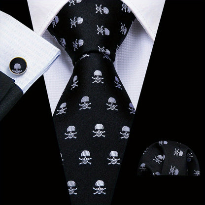 4pcs/set Men's Tie, Handkerchief And Cufflinks..