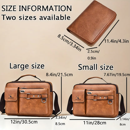 [WEIXIER] Men's PU Material Crossbody Bag - Portable, Business & Casual Style - For Men - Perfect Gift for Father's Day & Anniversaries