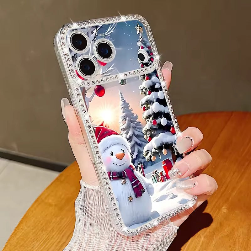 For iPhone 17 Pro Max Case Christmas  Santa Claus Diamond Cover For -AX