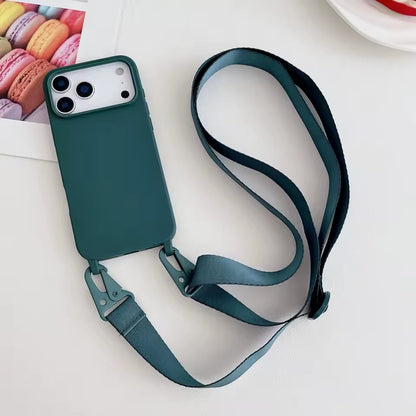 Crossbody Necklace Strap Lanyard Matte Silicone For iPhone 17 Pro Max Shockproof Cover -AX