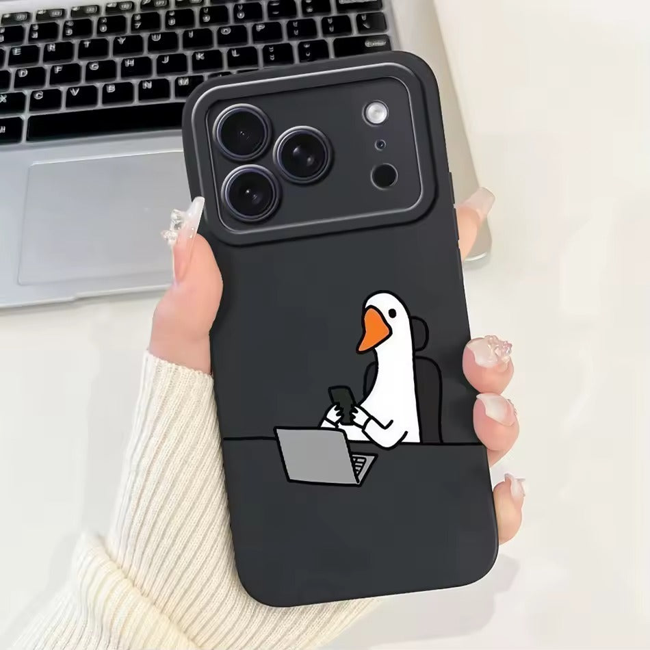 Cute Rabbit Cat Cartoon  For iPhone 17Pro Max Shockproof Soft Silicone Cases  -AX