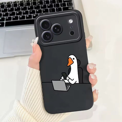 Cute Rabbit Cat Cartoon  For iPhone 17Pro Max Shockproof Soft Silicone Cases  -AX