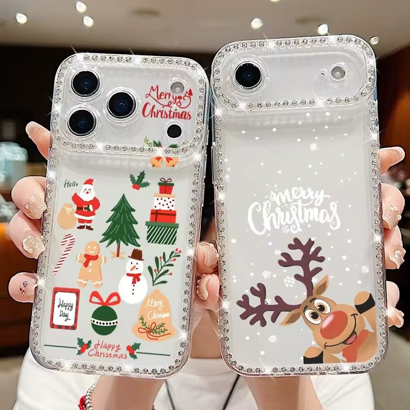 For iPhone 17 Pro Max Case Christmas  Santa Claus Diamond Cover For -AX