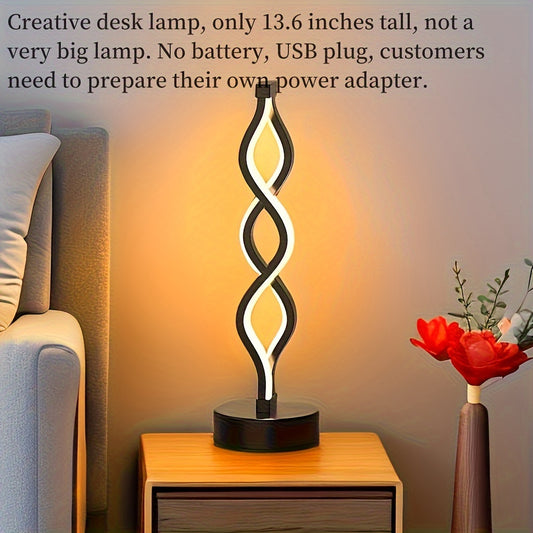 Spiral LED Table Lamp, 3-color Dimmable Lighting, Original Design Table Lamp Inspired By Vibrant Algae In Europe And America, Suitable For Special Lamp Decoration Of Living Room, Bedroom, Bedside Nightlight, Bar Office Ktv Cafe And Red Wine Party