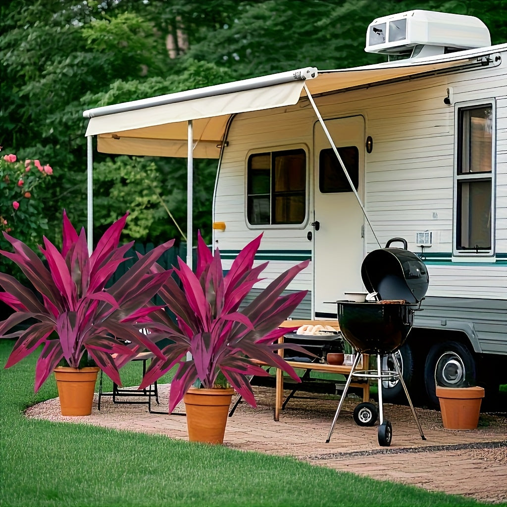 2 Large Artificial Green Plants With 17 Extra Large Leaves, Suitable For Indoor Home Decoration With Simulated Banana Flowers. Indoor And Outdoor Potted Plants, Perfect For Weddings, Hotels, Gardens, And Courtyards