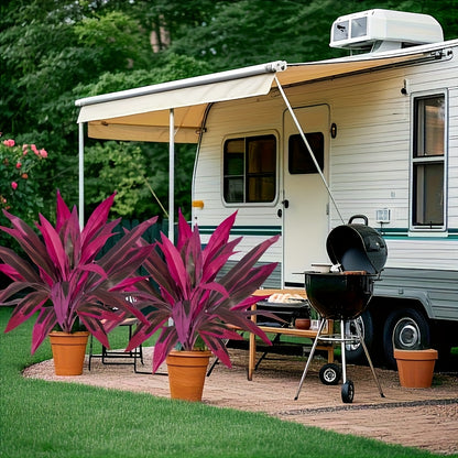 2 Large Artificial Green Plants With 17 Extra Large Leaves, Suitable For Indoor Home Decoration With Simulated Banana Flowers. Indoor And Outdoor Potted Plants, Perfect For Weddings, Hotels, Gardens, And Courtyards