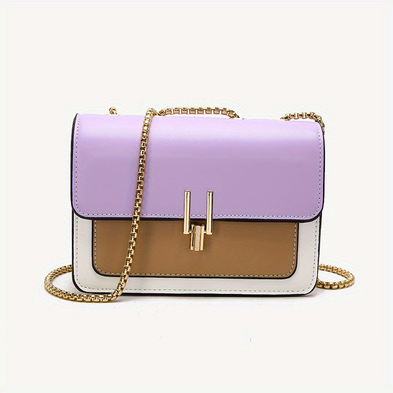 Fashion Flap Shoulder Bag, Women's Buckle Decor Crossbody Purse With Wide Strap