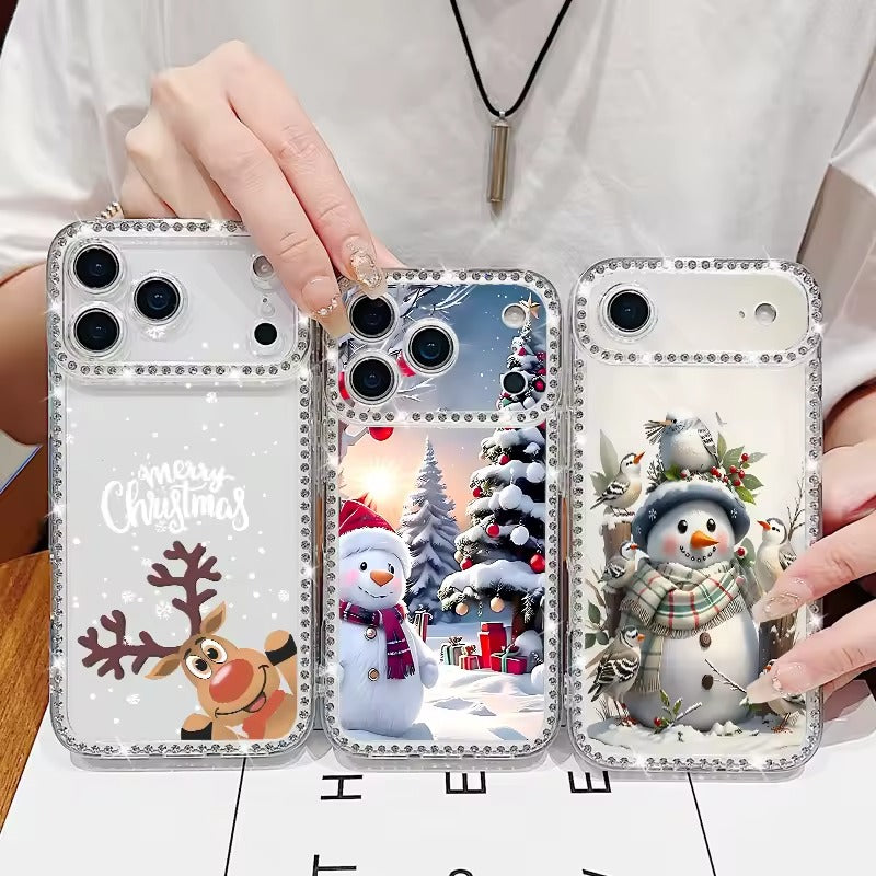 For iPhone 17 Pro Max Case Christmas  Santa Claus Diamond Cover For -AX
