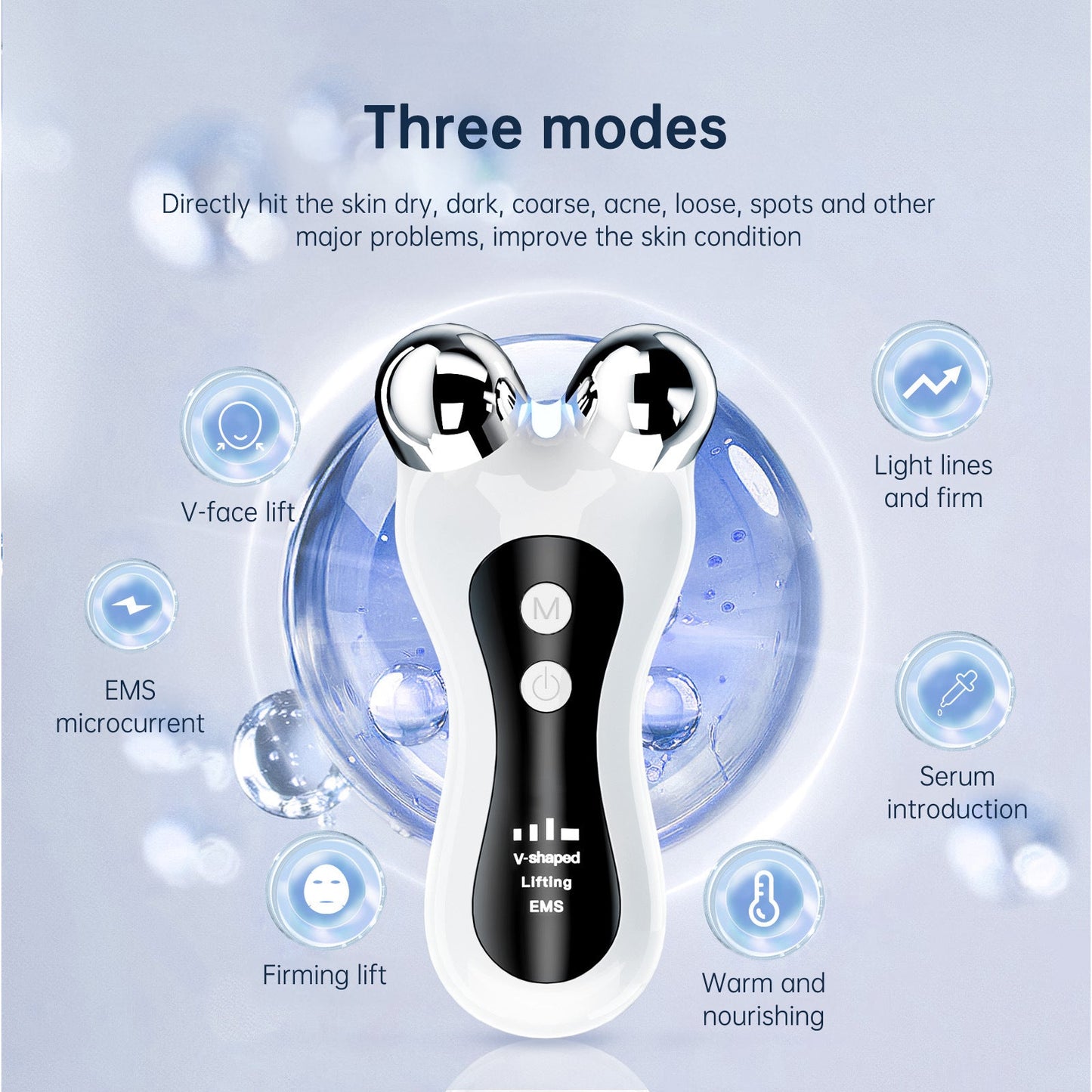 Roller face slimming instrument EMS light therapy