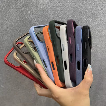 Luxury Built-in For Magsafe Flannel Case For iPhone 17 Pro Max  Charge Matte Cover - AX