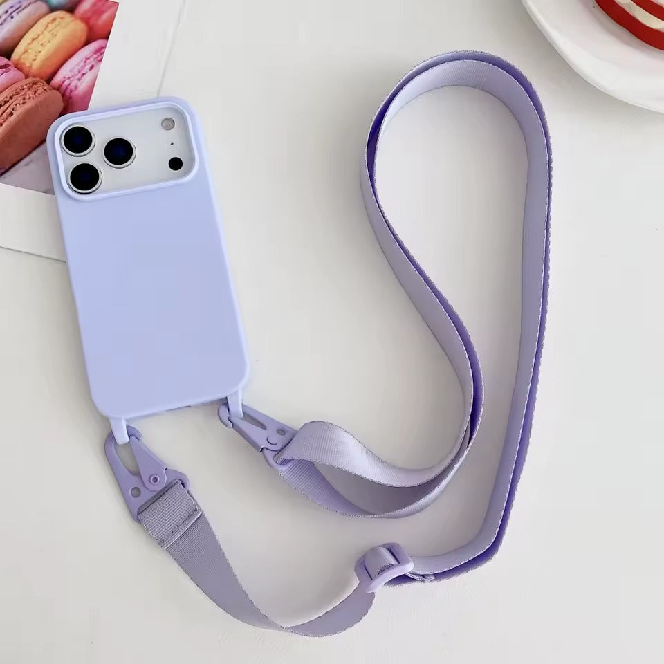 Crossbody Necklace Strap Lanyard Matte Silicone For iPhone 17 Pro Max Shockproof Cover -AX