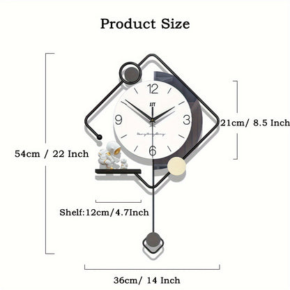 Creative Wall Clocks With Astronaut Ornament, Modern Metal Pendulum Wall Clock