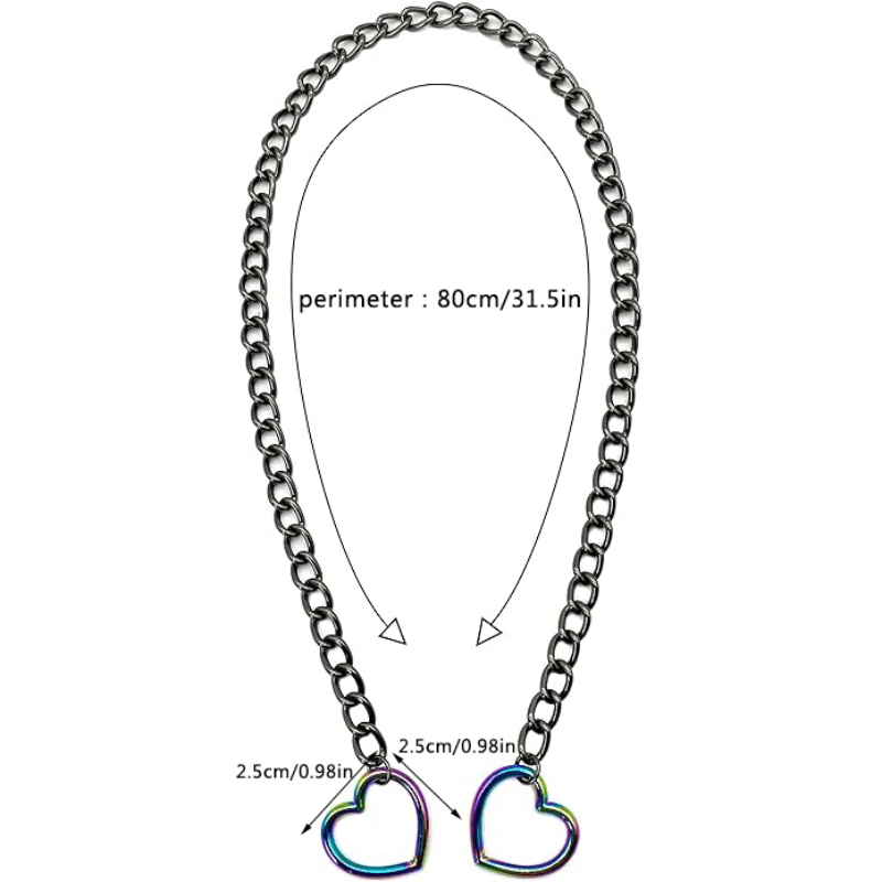 Women's Ornaments Heart-Shaped O-Ring Slip Chain Necklace