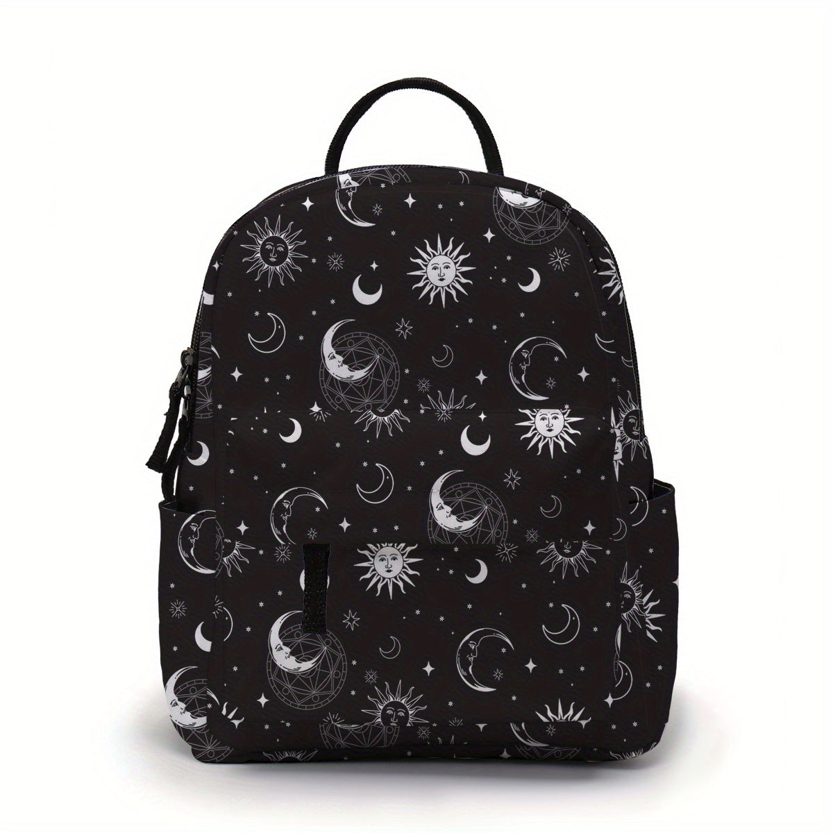 Women's Fashion Backpack - Polyester Material Bag With Adjustable Straps, Sun Moon Print - Casual Travel School Bag - For Women - Suitable for Everyday Use, Travel & School - Perfect Gift for Teen Girls & Students