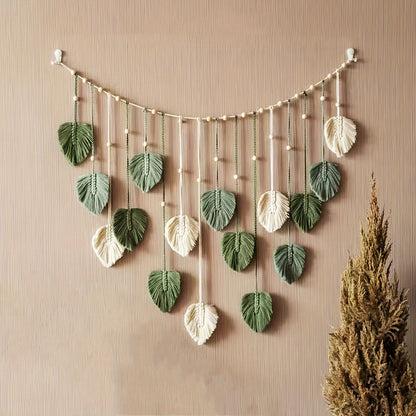 Beautiful room decor, leaves hanging on the walls, modern woven wall decor tapestries, Bohemian style wall decor, home decor, woven feather wall decor, Halloween gifts for Mom, Christmas gifts