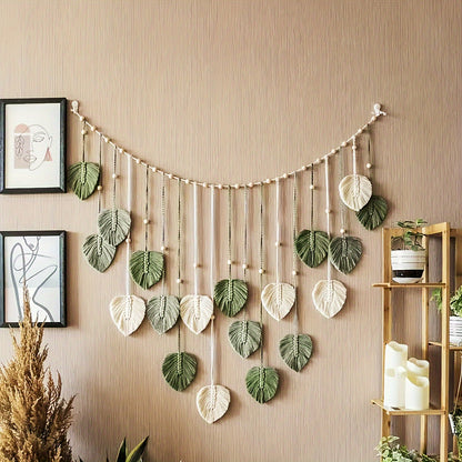 Beautiful room decor, leaves hanging on the walls, modern woven wall decor tapestries, Bohemian style wall decor, home decor, woven feather wall decor, Halloween gifts for Mom, Christmas gifts