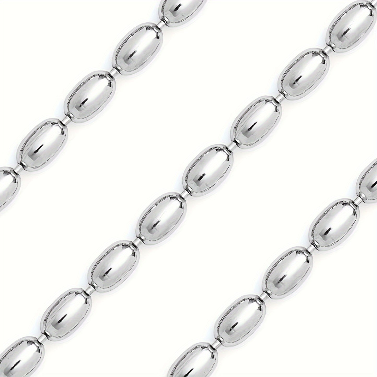 3.8g 1 925 Silver Personalized Minimalist Elegant Oval Rice Pearl Chain Necklace