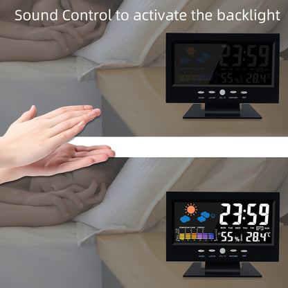 1pc Voice Control Digital Weather Clock