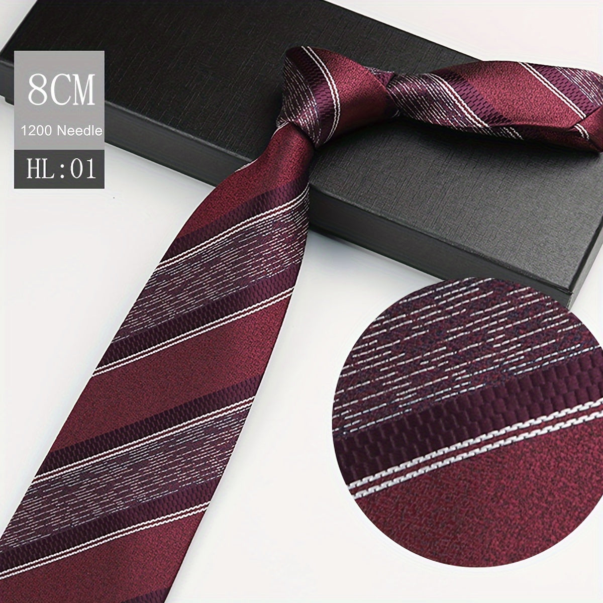 1pc Elegant Men's Polyester Necktie, 3.15inch Wide.